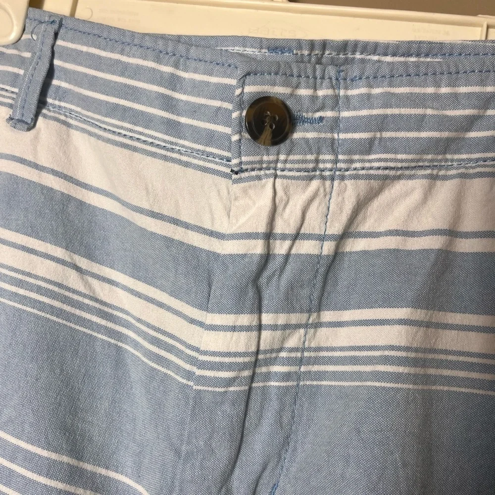 AEROPOSTALE Blue Striped‎ Woven Cotton Shorts Size 38 Waist Casual Y2K Style